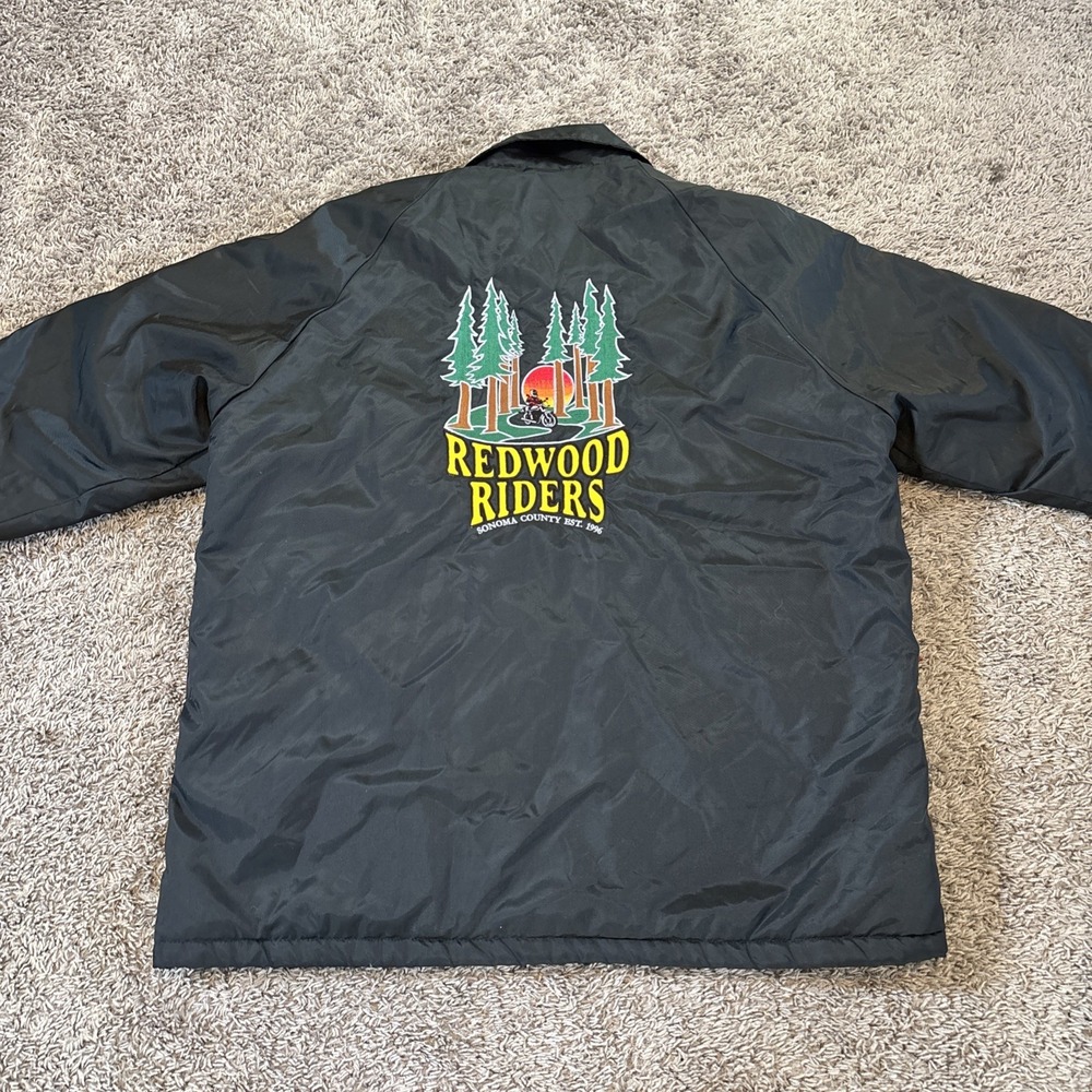 Vintage West Ark Made In USA Satin Jacket Mens XL Redwood Riders Motorcycle Club
